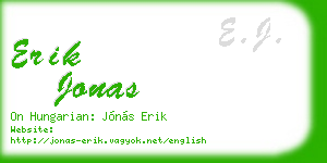 erik jonas business card