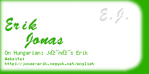 erik jonas business card